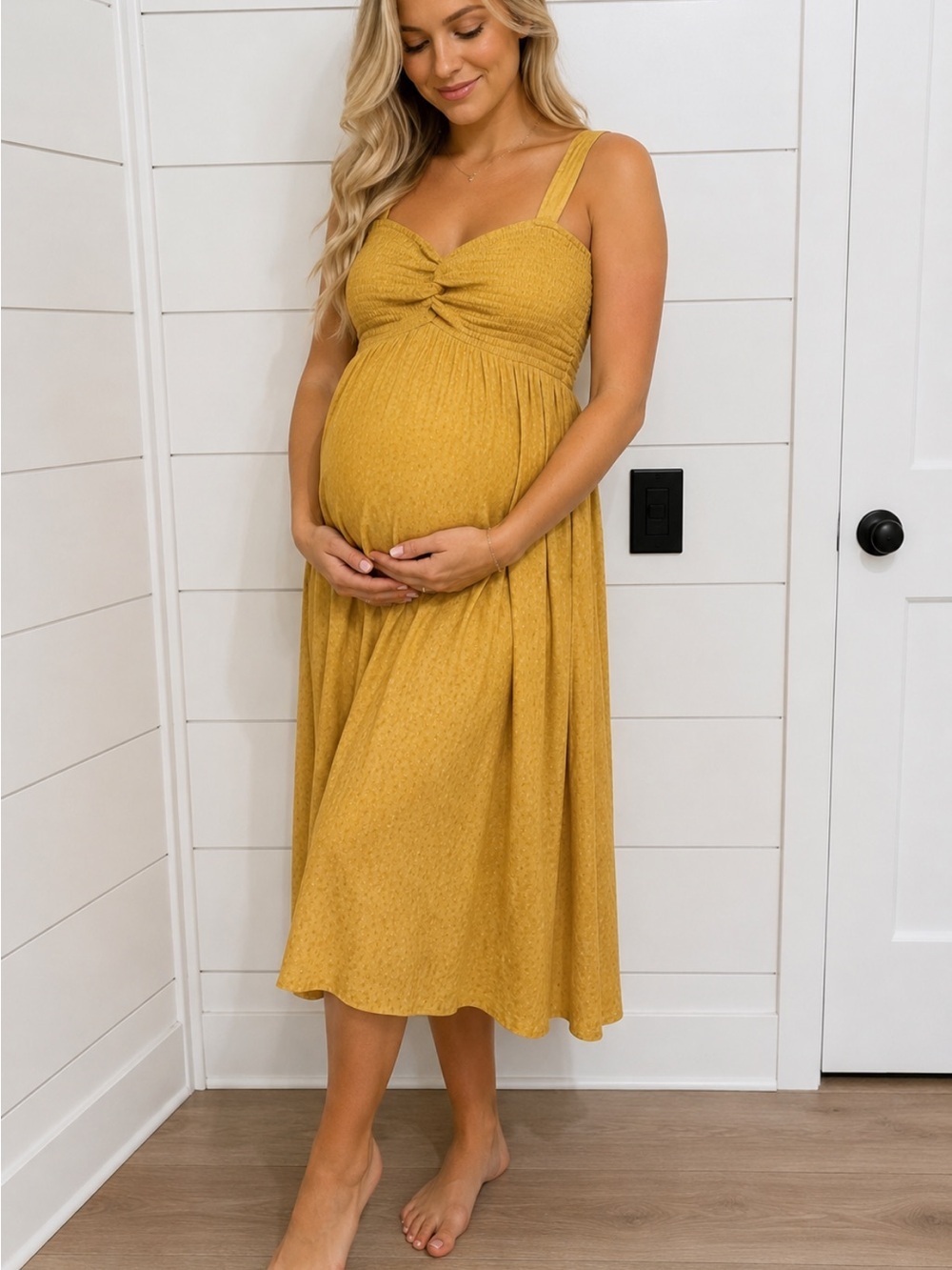 Hatch Gold Maternity Printed Gemma Dress Size 1 - 36752